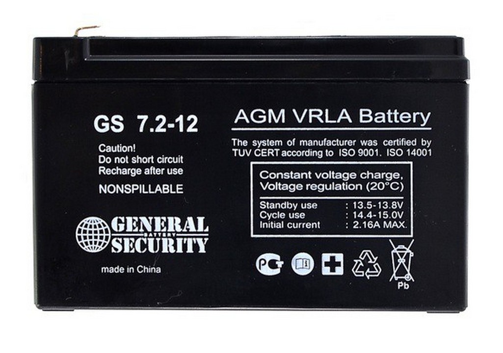 GS 7,2-12 - аккумулятор General Security 7.2ah 12V  